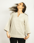 Natural Light linen oversize top - Linen Couture