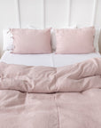 Pale Pink linen pillowcase with ties - Linen Couture