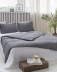 Softened flat linen bed sheet - Linen Couture Boutique