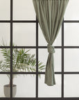 Safari Green linen curtain with rod pocket - Linen Couture Boutique