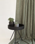 Safari Green linen curtain with rod pocket - Linen Couture Boutique