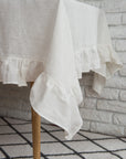 Linen Tablecloth with ruffles - Linen Couture