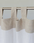 White and Natural Light linen curtains with tabs, two tones - Linen Couture Boutique