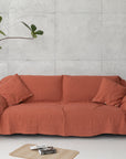 Woodrose linen couch cover - Linen Couture Boutique
