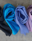 Sky Blue linen scarf - Linen Couture Boutique