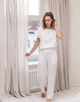 White linen / Natural Linen Pajama set / Linen loungewear / Linen sleepwear - Linen Couture